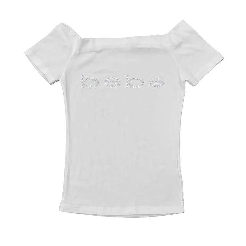 Vintage Sleeveless Tank Top Letters Summer Print Personality Crop top Sleeveless Slim Streetwear Punk Y2K Baby Tee Short Sleeve