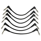 1/6pcs Guitar/Bass Effect Pedal Patch Cable - TS 1/4" Right Angle Shielded Low Noise, Beryllium Copper Core Instrument Cords