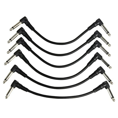 1/6pcs Guitar/Bass Effect Pedal Patch Cable - TS 1/4" Right Angle Shielded Low Noise, Beryllium Copper Core Instrument Cords