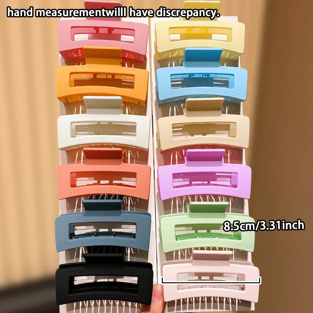 12/6-Pack Solid Color Square Hair Grips Fashionable Everyday Hair Accessories Styling Hairdo Enhancer for Casual Dates Home Use