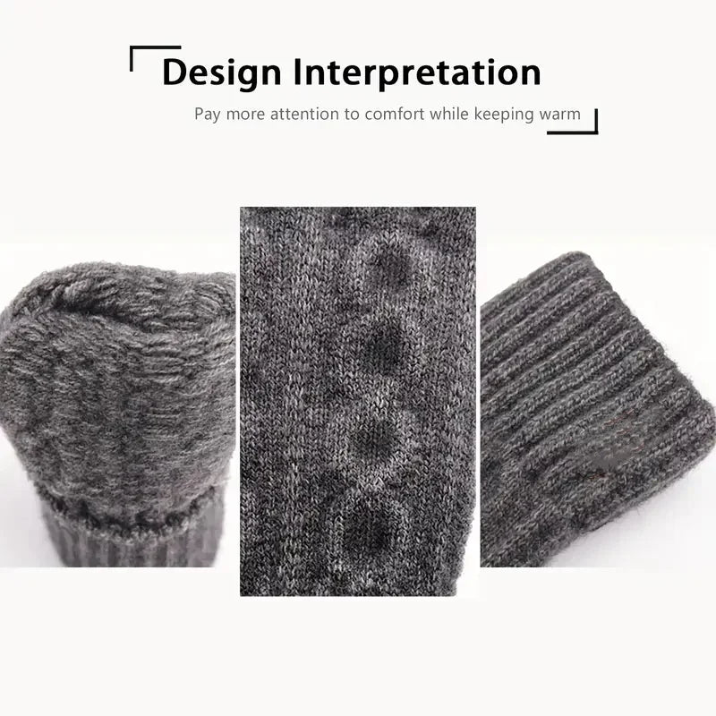  4colors Winter Warm Gloves Touchscreen Unisex Knit Finger Gloves Machine Washable Ideal for Travel Cycling Sports