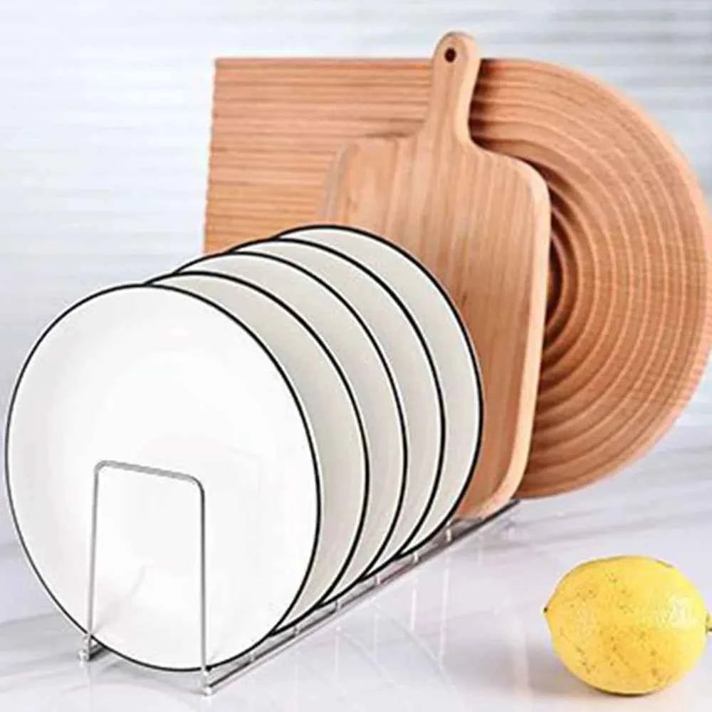 Stainless Steel Dish Draining Rack Multipurpose Silver Plates Storage Rack Space Saving Bowls Plates Drainer Holder Kitchen