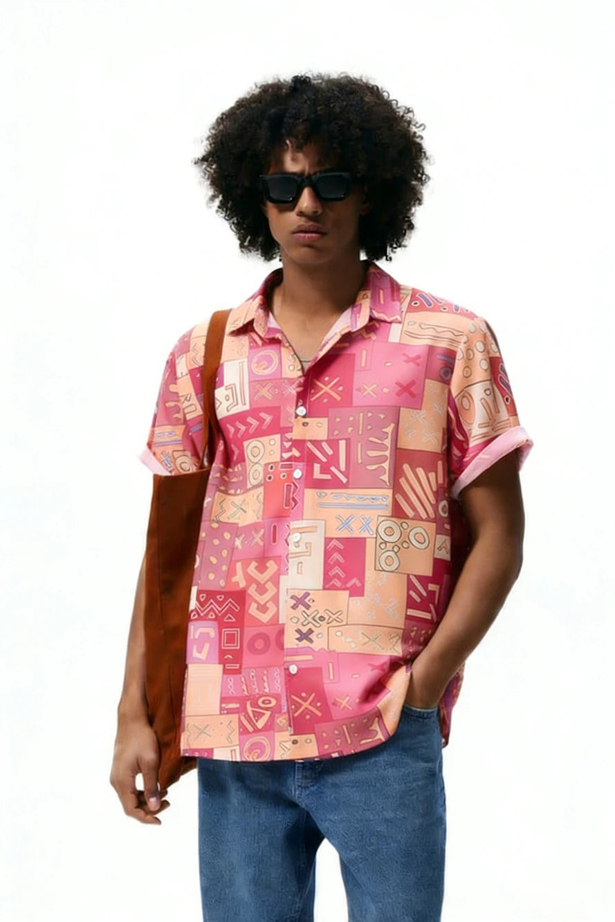 Men's Fashion Street Short-Sleeve Shirt High-Definition Pattern 3D Printed Shirt Hawaiian Outdoor Party Social Men's Clothing