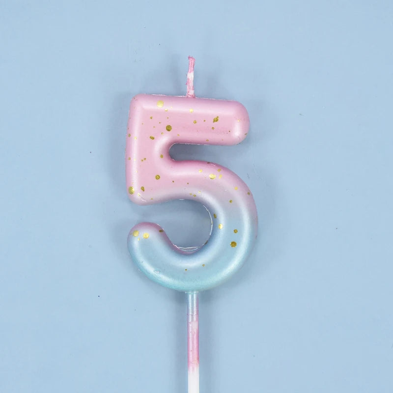 Happy Birthday Cake Decorated Interstellar Digital Colorful Candle Children's Delicate Candy Color 0-9 Number Candle Party Decor