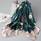 Fashion Kerchief Silk Satin Neck Scarf For Women Print Hijab Scarfs Female 90*90cm Square Shawls and Wraps Scarves For Lady