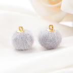 10pcs Plush Fur Covered Ball Beads Charms Pompom Beads Pendant for DIY Necklace Earring Bracelet Pendant Jewelry Making Supplies