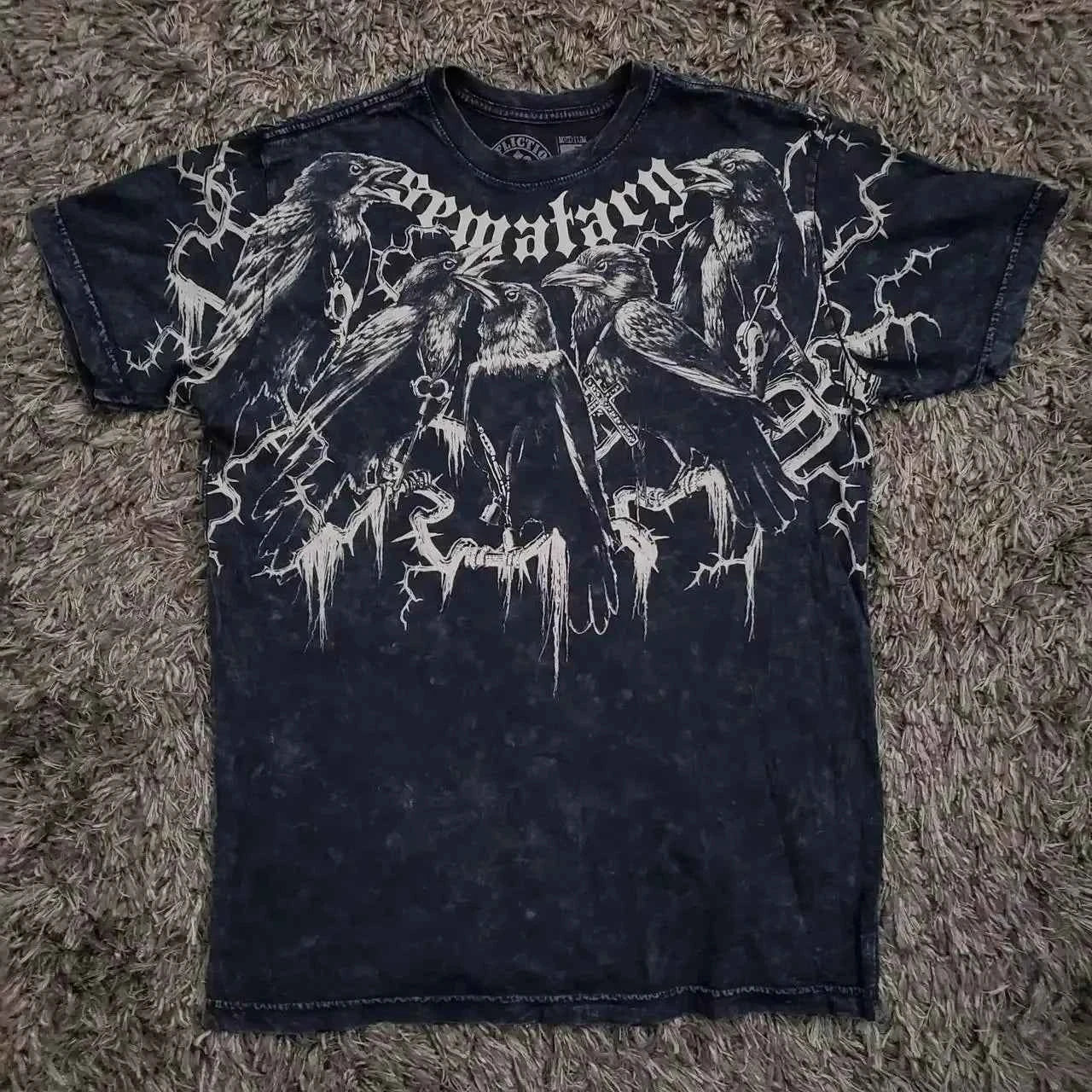 Tshirt American affliction Washed  New Arrival Mens Clothes Tee Shirt Homme Graphic T-Shirts Men Tshirt for Men Ropa Hombre