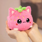 Cute Plush Stuffed Toy Strawberry Cat Pillow Doll Children's Birthday Gift Home Decoration Animal Christmas Gift