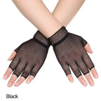 Women Short Lace Hollow-Out Fingerless Gloves Sun Protection Sleeves Mesh Thin Cycling Sexy Mittens Half Finger Handschoenen