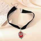 Gothic Vampire Cameo Pendant Choker Velvet Necklace for Women Fashion Pagan Witchcraft Jewelry Female Gifts Creative Punk Choker