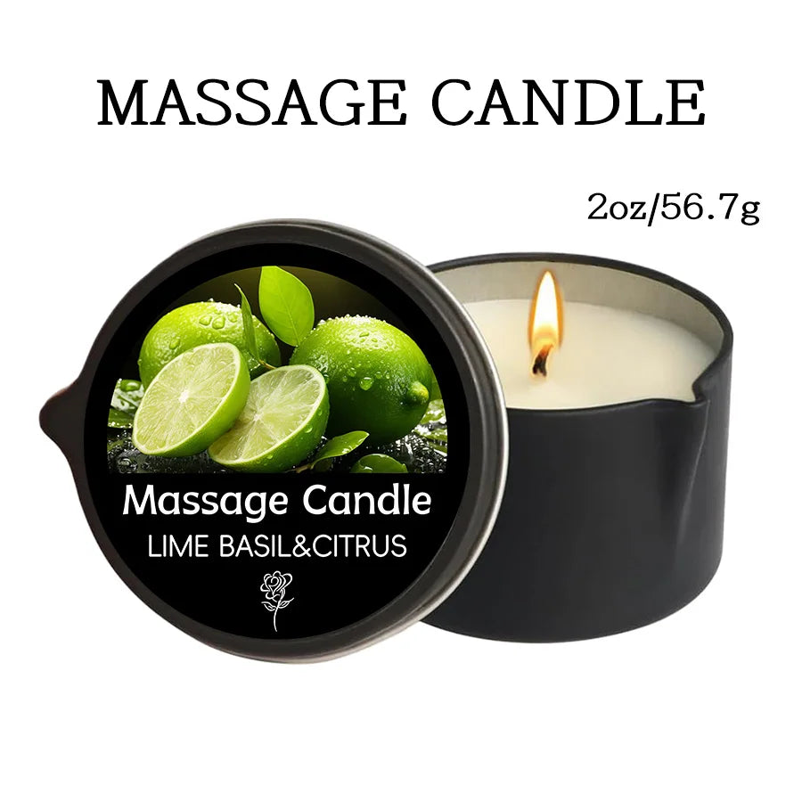 Massage Oil Candle, for Stress Relief and Skin Moisturizing, Scented Candles Aromatherapy SM Product Spa Essentials, Luxury Cand
