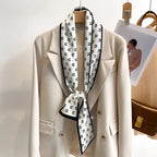 50 Color New Women Silk Feel Printed Design Scarf Shawl Fashion Luxury Long Narrow Small Silk Scarves Ladies Headband Headscarve