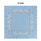 70CM Oversized Hip Hop Amoeba Cashew Cotton Square Bandana Scarf Headband Black Paisley Gifts For Men/Boys/Girls