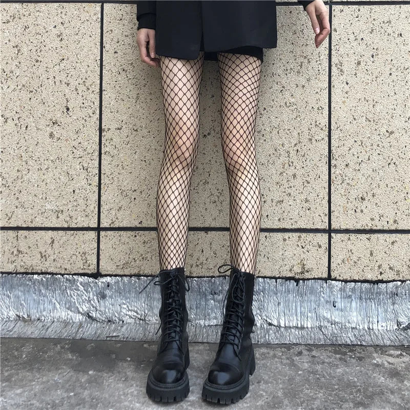 Simplejewejl Hot Women Long Sexy Hollow Out Fishnet Stockings Pantyhose Black Waist Tights Panty Lingerie High Quality