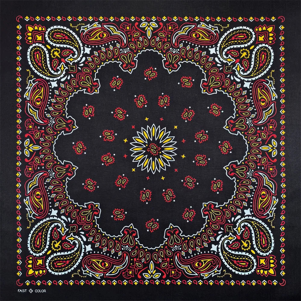Navy Blue Cashew Hip Hop Cotton Square Bandana Scarf Riding Headband Paisley Gifts For Men Unisex
