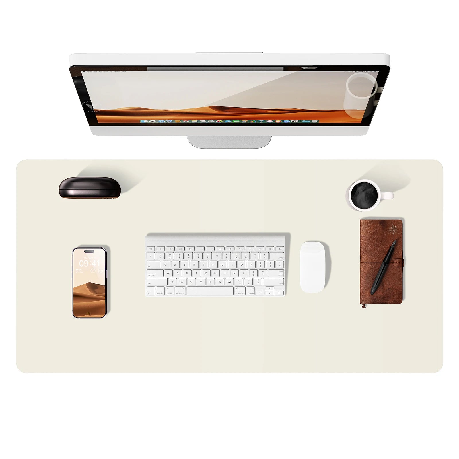 Large PU Leather Desk Pad – Non-Slip Office Mouse Pad & Desk Protector for Laptop, Keyboard, and Workstation