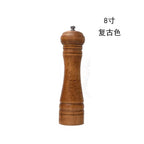 2PCS Wooden Salt & Pepper Grinder Set – 8 Inch Adjustable Ceramic Rotor Mill Shakers | Manual Kitchen Spice Grinder for Cooking & Dining