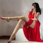 Vintage Cuban Heel Back Seam Thigh High Stockings Oil Shiny Ultra Thin Transparent Silk Hosiery Women Sexy Patchwork Lingerie
