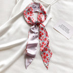 Cashew flower silk scarf double-sided printed for Women, Lightweight Versatile Bandana Style, Daily Office Party Vacation Boho