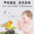 Simulated voice controlled toy bird cage, fake bird, electric ornament that senses calls and moves, parrot decoration