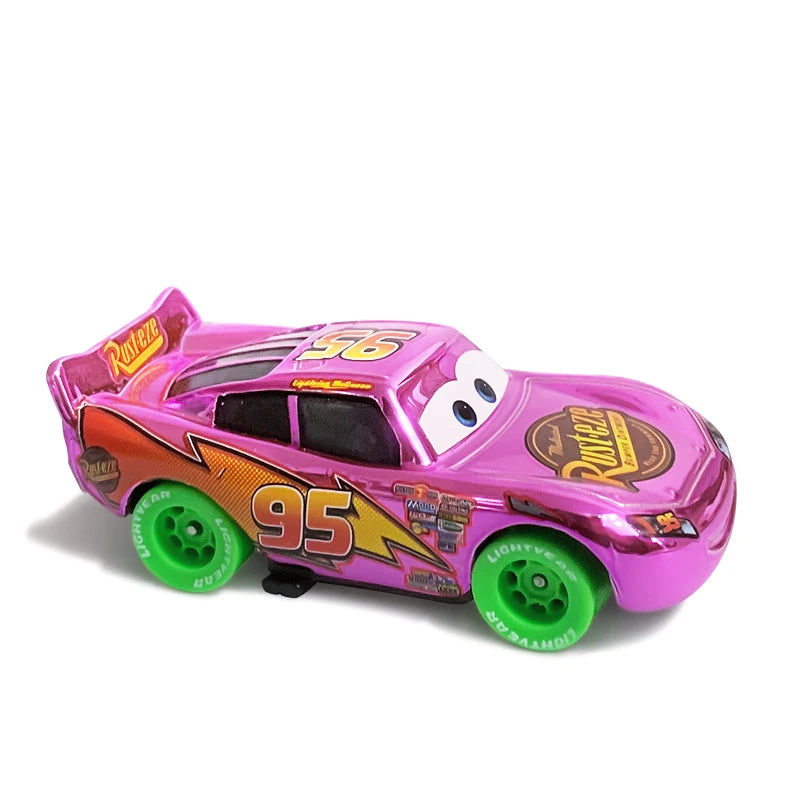 Disney Pixar Cars Piston Cup Racer Lightning McQueen Plated Version Magenta Color Alloy Diecast Model Toy Cars Children's Gift