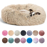 Round Plush Pet Bed for Large & Medium Dogs – Super Soft Cat Bed, Cozy Winter Warm Sleeping House