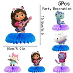 Gabby's Dollhouse paper honeycomb ornament birthday party or baby shower decoration kid favor Party Tabletop Decorations Set
