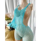 1PC Women Sexy Fishnet Beach Cover Up Hollow Out Bodycon Bodysuit See Through Summer Swimwear