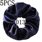10/5 Pcs Satin Hair Scrunchies Set for Women & Girls – Soft Silk Elastic Hair Bands | Elegant Solid Color Ponytail Holders & Headwear Accessories