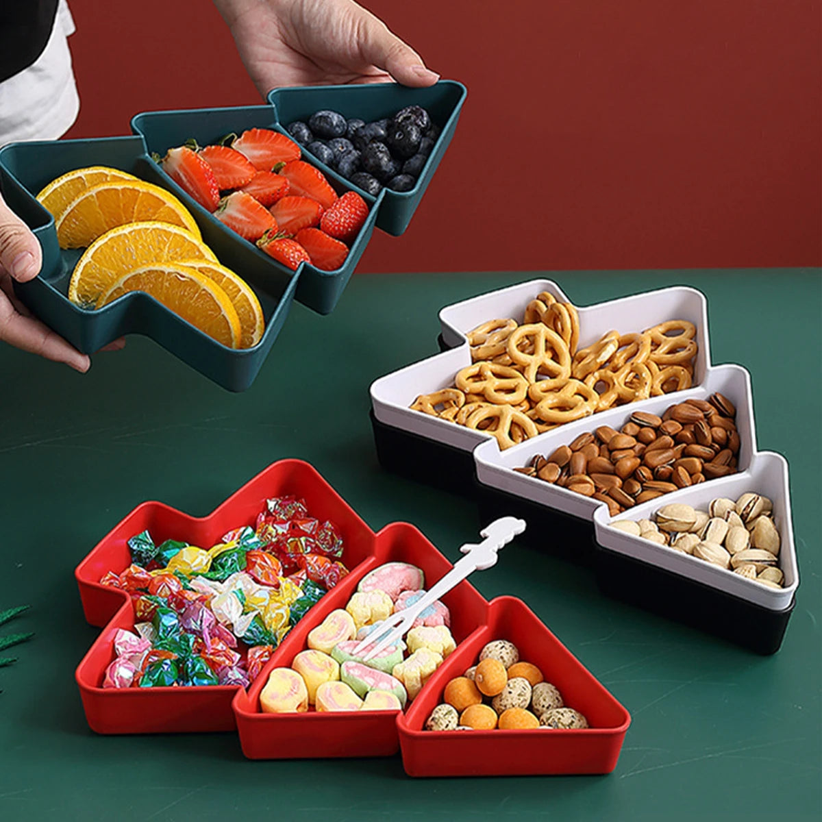Christmas Tree Fruit Plate Merry Christmas Party Decorations For Home 2025 Navidad Noel Natal Xmas Gifts Happy New Year 2026
