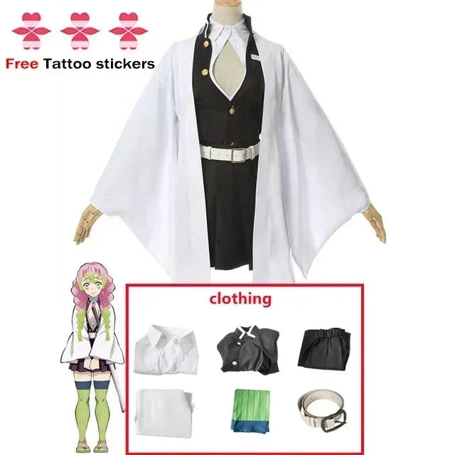 Kanroji Mitsuri Cosplay Costume with Wig & Haori