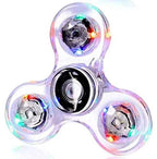 Crystal Luminous LED light Fidget Spinner Hand Top Spinners Glow in Dark EDC Stress Relief Toys Kinetic Gyroscope for Children