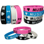 1PCS ILoveMusic Wristband Men Women Silicone Rubber Bracelets&Bangles for Birthday Party Bangles Rock Music Fans Jewelry Gift
