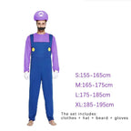 Game Bros Super Luigi Brothers Uniform Set Cosplay Costumes Funny Anime Adult Men Jumpsuit Woman Dress Halloween Costume