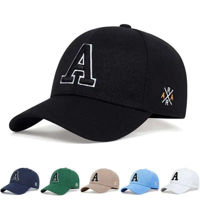 Letter A Embroidery Baseball Cap for Unisex Casual Outdoor Style