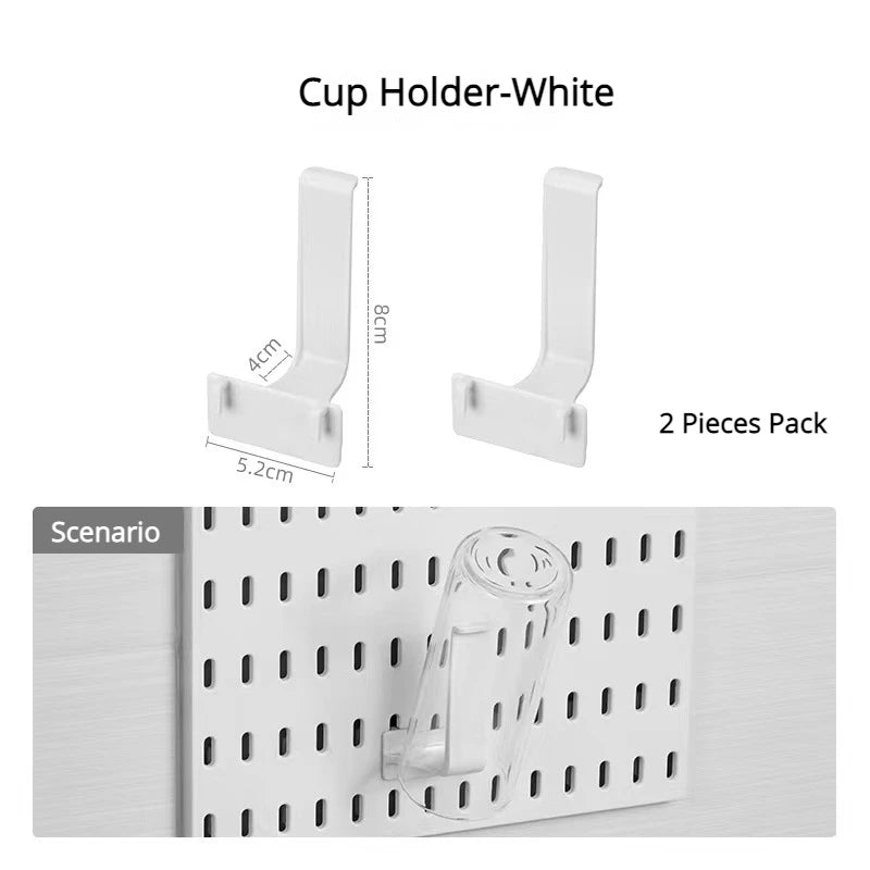 New DIY Pegboard Accessories Hanging Shelf Storage Hooks Wall Organizer No Punching Crafts Organization For Garage Kitchen Room