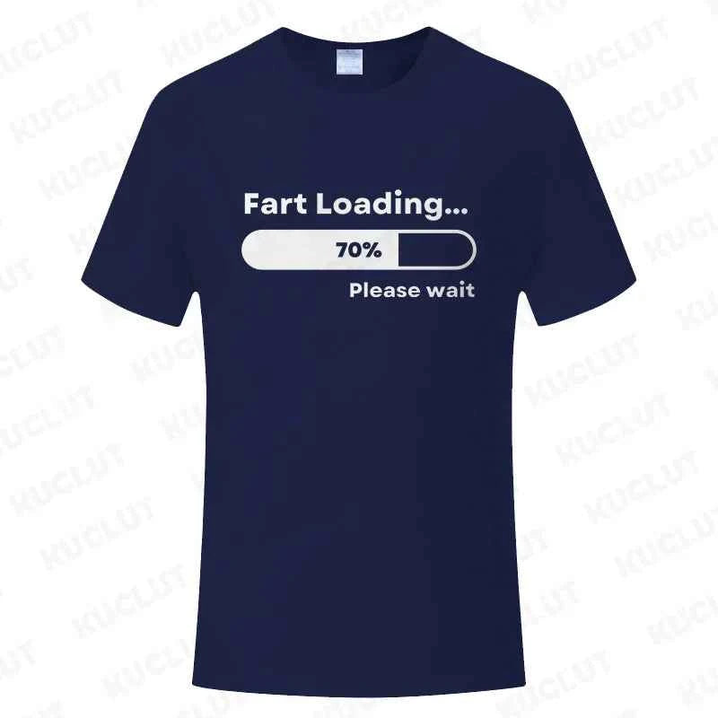 Huge Fart Loading Men's T-shirt Humor Tee Joke Gag Tshirt for Dad Gifts Guys Male Clothes Short Sleeve Tees Funny Graphic Tops