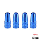 4PCS Aluminum Alloy Presta Valve Caps For Road MTB Track Racing Bike Tires French Valve Wheel Tube Covers