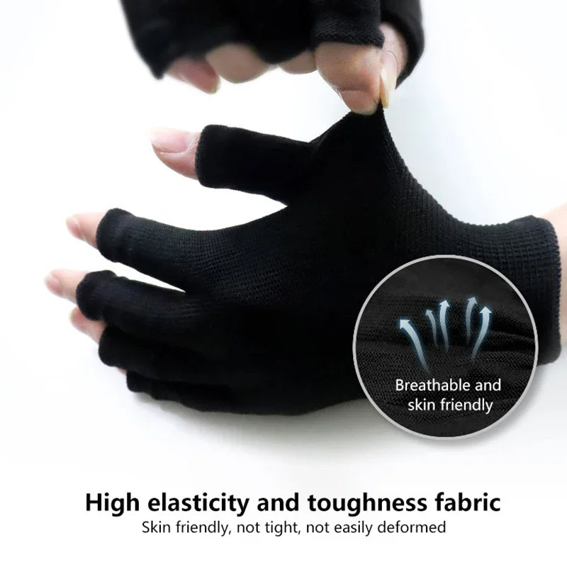 1 Pair Men's and Women's Multifunctional Half Finger Gloves Wear Resistant Knitted Wrist Protection Gloves