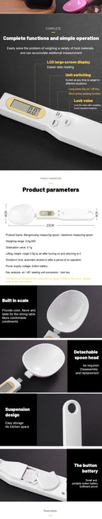 LCD Digital Measuring Spoon – Electronic Kitchen Scale for Baking & Coffee