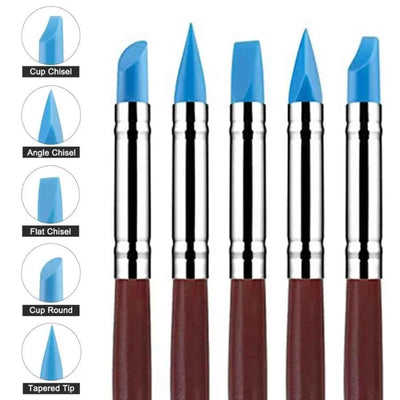 Pottery Clay Sculpture Carving Kit Pen Soft Silicone Handmade Pottery Polymer Clay DIY Cutter Clay Sculpting Tools