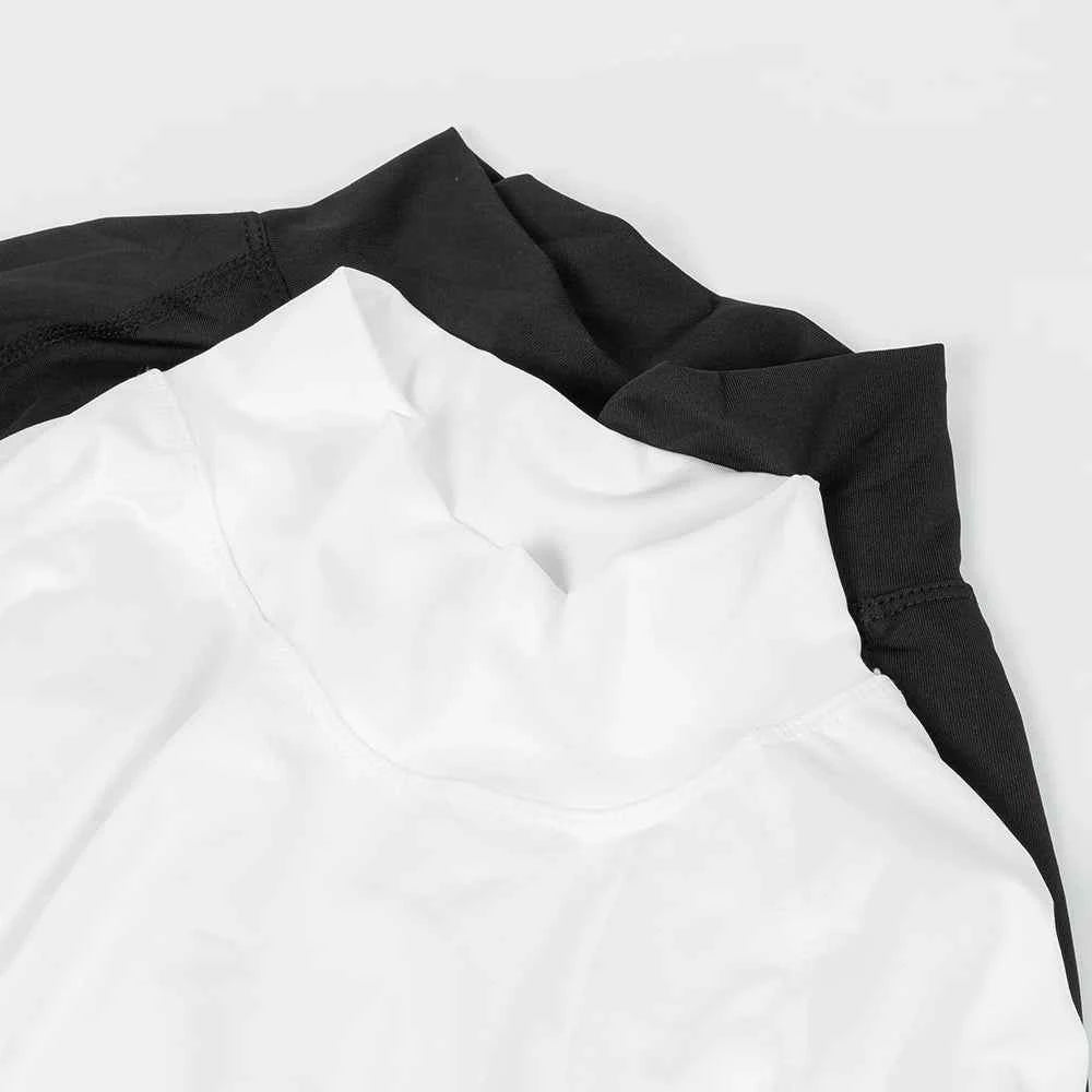 Mens Bodybuilding Sports Tight T-shirt Summer Compression Turtleneck Short Sleeve Gym Fitness Running Quick Dry Male Workout Top