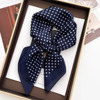 Women's Square Scarf Soft Satin Floral Print Wrap Foulard Neckerchief Bandannas Hair Skinny Tie Hijab Shawls