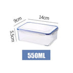Sealed Rectangular Refrigerator Storage Box with Lid Plastic Trasparent Crisper Food Containers Stackable Microw