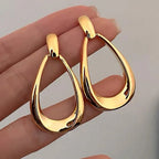 Simple French Style Geometric Earrings For Women Fashion Luxurious Drop Earring Daily Party Vacations Jewelry Gifts 2025 New
