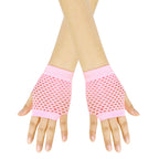 Solid color high-quality fingerless short fishing net gloves Fishing net fancy party dance mesh short gloves