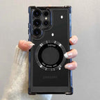 Luxury Plating Magnetic Wireless Charge Case For Samsung S26 S25 S24 Ultra S23 FE S22 Plus Note 20 Clear Lens Protection Cover