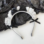 1PC　Maid Lace Bow Headband, Cute Cosplay Hair Accessory for Halloween, Costume Party & Dress - Up