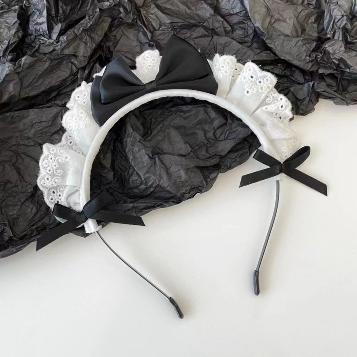 1PC　Maid Lace Bow Headband, Cute Cosplay Hair Accessory for Halloween, Costume Party & Dress - Up