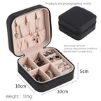 1PCS Single Layer Leather Jewelry Storage Box – Travel Case for Women in Black, White & Pink